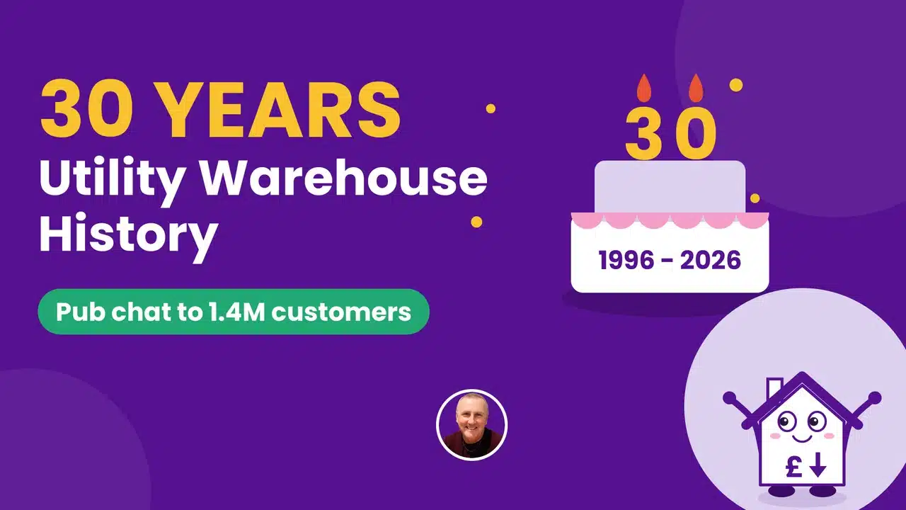 Utility Warehouse history: 30 years from a pub chat in 1996 to 1.4 million customers, with a birthday cake and Wee Hoose from Energy Bill Savers